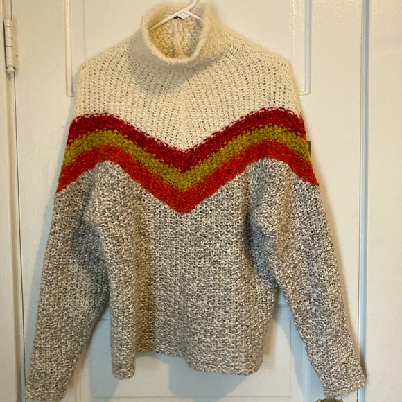 Free People chunky knit mock neck sweater - Picture 1 of 5